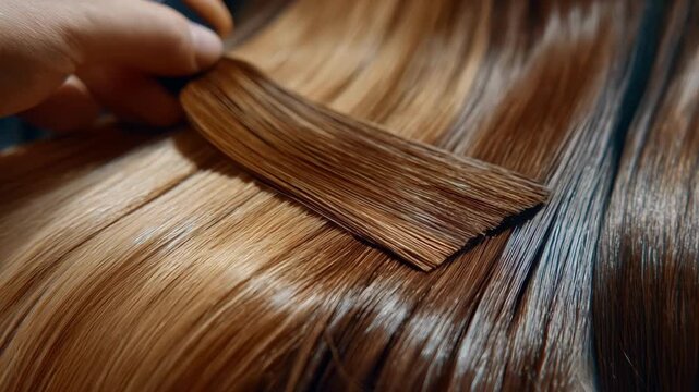 Dynamic medium shot of a colorist adjusting and blending multiple hair dye tones showcasing the meticulous process of creating personalized custom hair color blends.