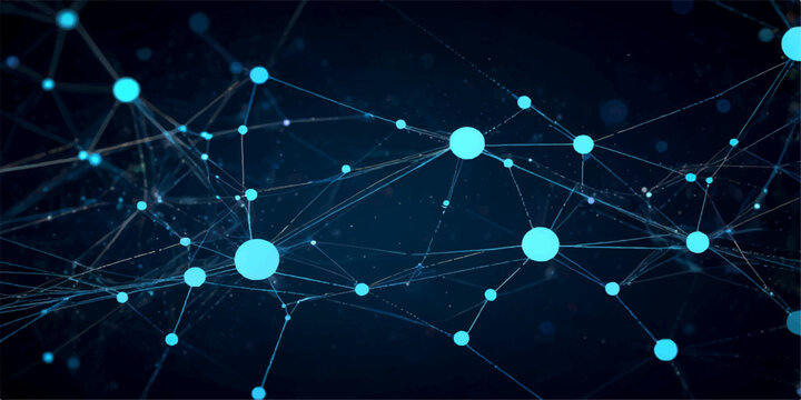 Abstract Network Connection Visualizing Digital Connectivity. A dynamic and visually captivating abstract image showcases a complex network of interconnected points and lines.