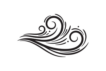 Fototapeta premium Abstract Swirling Wind and Wave Silhouette Design