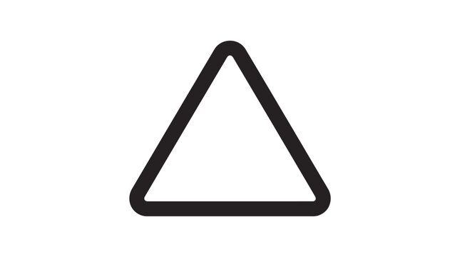 Equilateral Triangle Vector Illustration with Rounded Corners in Black Outline on White Background Symbolizing Balance, Stability, and Minimalist Graphic Design Use