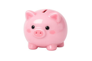 Cute pink piggy bank representing savings, financial planning, investment, and future economic growth on transparent background