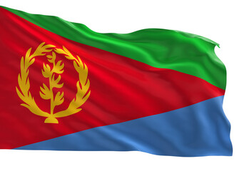 Fototapeta premium Realistic 3D render of the Eritrea national flag, high quality fabric texture