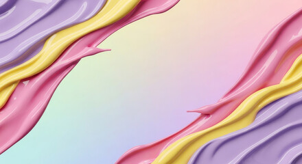 Fototapeta premium Vibrant pastel colors blending smoothly in dynamic wave pattern