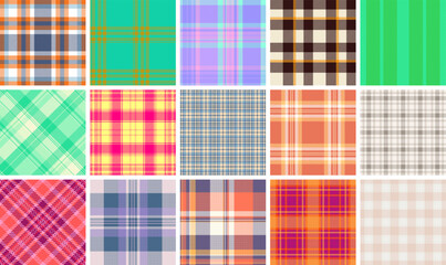 Seamless plaid pattern pack inspired by classic textile heritage. This tartan vector set suits traditional branding, packaging, and print design. Ideal for timeless projects.
