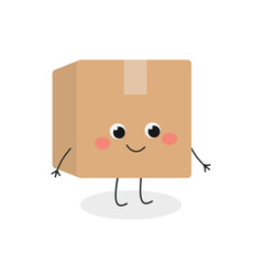 Cute cardboard box cartoon character