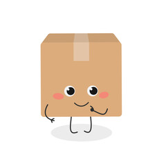 Cute little parcel cartoon character