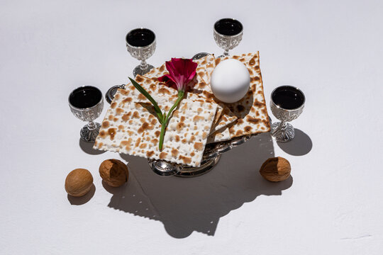 Passover celebration with traditional symbols