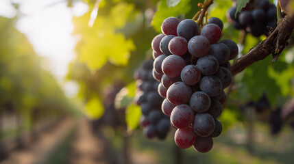 Fototapeta premium red grapes on vine