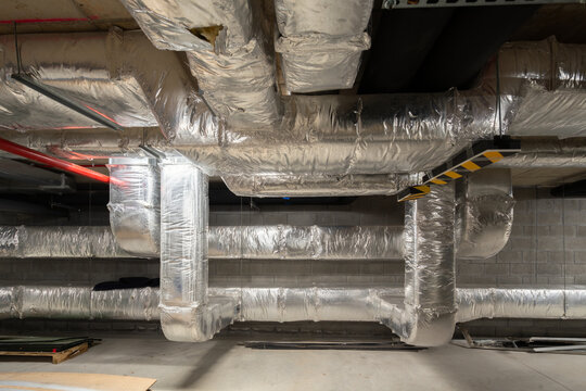 Industrial HVAC ventilation system with insulation