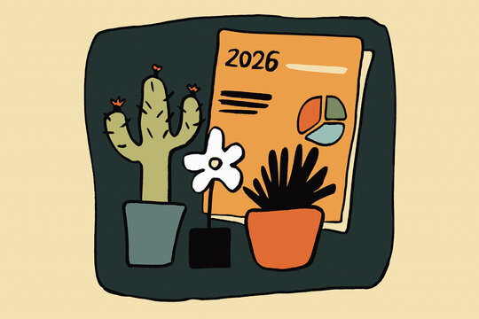 Minimal illustration of yearly planning concept