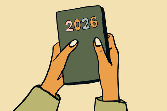 Modern illustration of 2026 planner for new beginnings