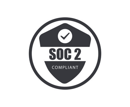 SOC 2 compliant certificate badge icon. Clean, modern design symbolizing verified data security, trust, and compliance