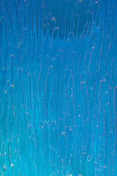 Holographic embossed glass with blue texture