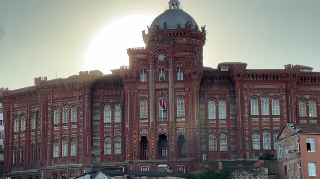 Balat fener red castle looking like school and small houses
