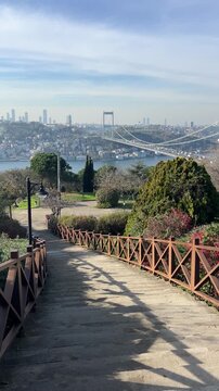 Istanbul bosphorus landscape and bridge view