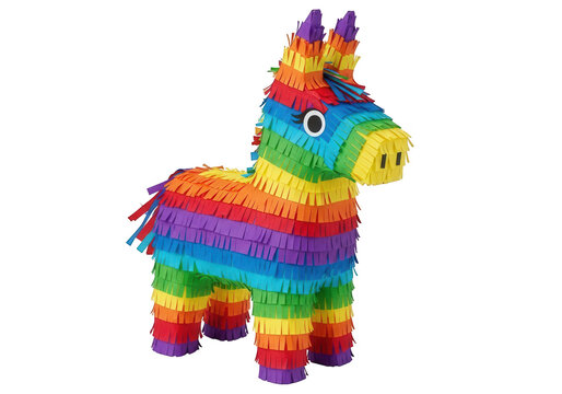 Brightly colored rainbow donkey pi&ntilde;ata ready for a festive celebration and fun