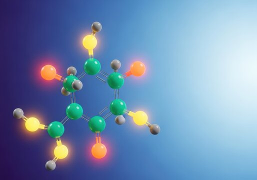 Scientific rendering of the chemical structure for the powerful steroid hormone testosterone essential for biological development and vitality, representation, biology, growth