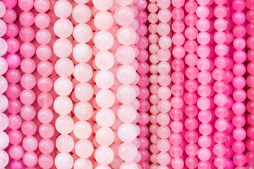 close up of  pink beads.