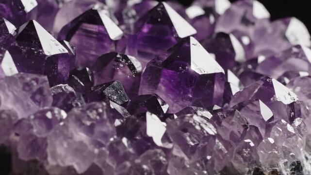 Discovery of amethyst crystals in a mineral collection with detailed close-up views and textures