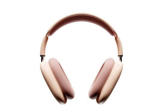 Apple AirPods Max. Wireless Over-Ear Headphones. Stylish beige headphones isolated on transparent background