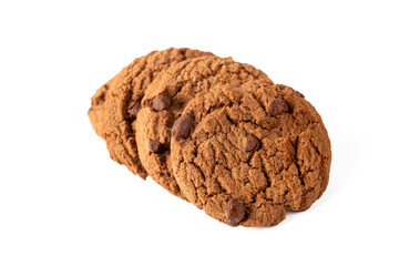 Fototapeta premium Freshly Baked Chocolate Chip Cookies on the white background