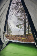 View from the tent to the lake and forest © ILIA