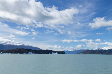 Navigation on Argentino lake, Patagonia landscape, Argentina