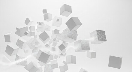 Fototapeta premium Minimal 3D Repeating Cube Pattern Background with Perspective Depth
