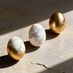 Luxury marble eggs still life