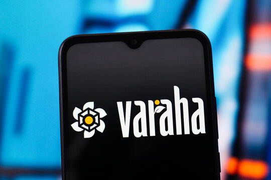 In this photo illustration, the Varaha ClimateAg Private Limited logo is seen displayed on a smartphone screen.