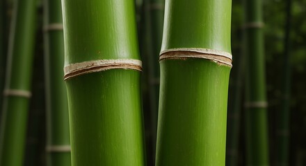 Fototapeta premium Closeup of Green Bamboo Stalks