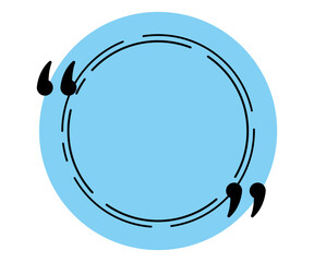 Circle quote Speech  message label, round shape geometric frame minimalist illustration