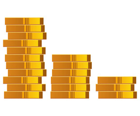 Stack of coins, economy growth investment concept money illustration