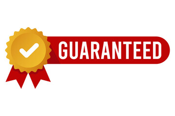 guaranteed badge satisfaction banner, label for promotion illustration