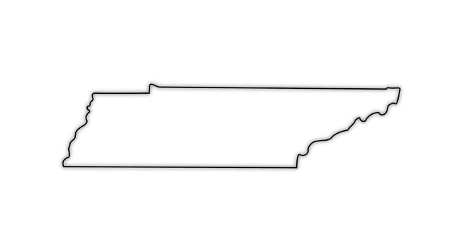 Tennessee state map sketch animation