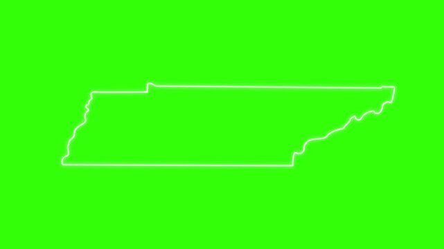 Tennessee state map sketch animation