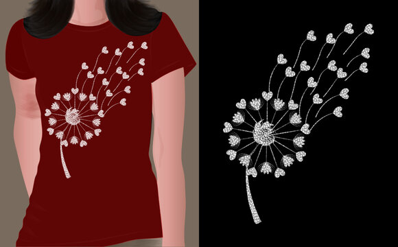 Valentine's love t shirt print design, Vector illustration love heart dot artistic effect t shirt design. T-shirt design for 14th February romantic Valentine's Day.