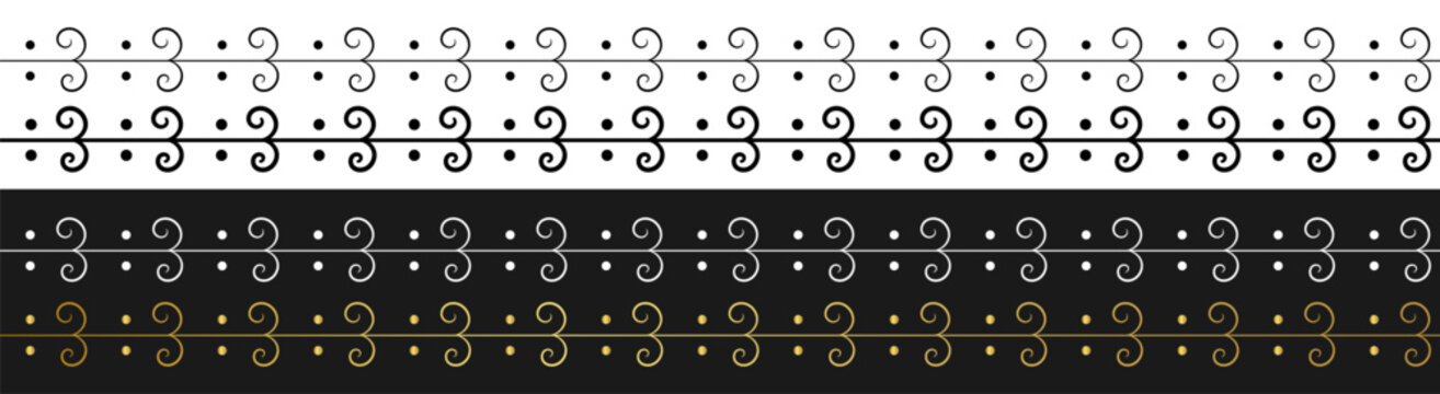 vintage ornamental swirl border decorative seamless line pattern on transparent background