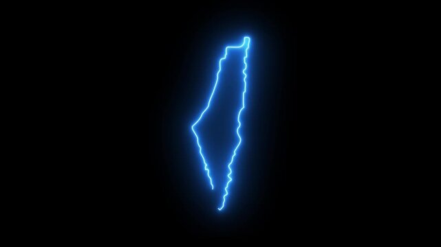 Animation forms a map icon for the country of Palestine