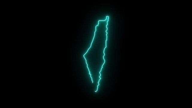 Animation forms a map icon for the country of Palestine