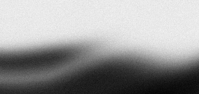 Dark and light grey noisy gradient banner background, grainy monochrome black and white abstract noise texture header backdrop design