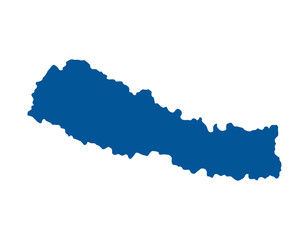 Fototapeta premium Map of Nepal, sign silhouette. World Map Globe. Vector Illustration isolated on white background. Asian continent.