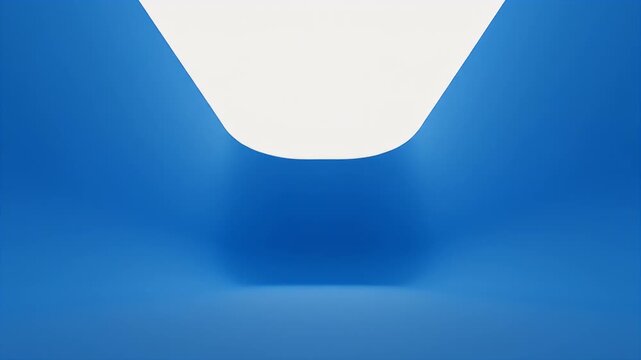 Smooth blue gradient curves gently upwards to meet a bright white arched shape at the top