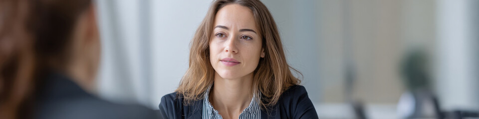 Fototapeta premium Female adult engaged in professional business meeting
