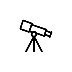 Vector illustration of a rifle and tripod isolated on white featuring professional photography equipment and black metal stand technology for digital video or telescope tool use