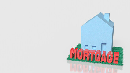 Fototapeta premium Mortgage Loan Concept for Home Ownership and Real Estate 3d render.