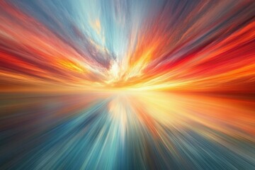 Obraz premium Stunning sunset colors blend dramatically over calm water at dusk