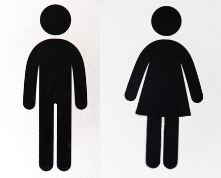Herren- und Frauen-Piktogramm - Hinweisschild WC