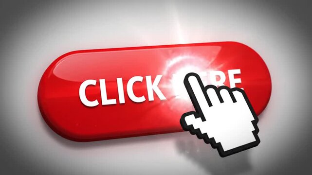 Digital Animation of a Hand Cursor Clicking a Red Web Button.