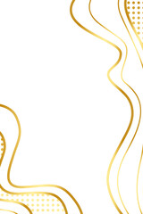Golden wavy lines and dots pattern design element transparent background